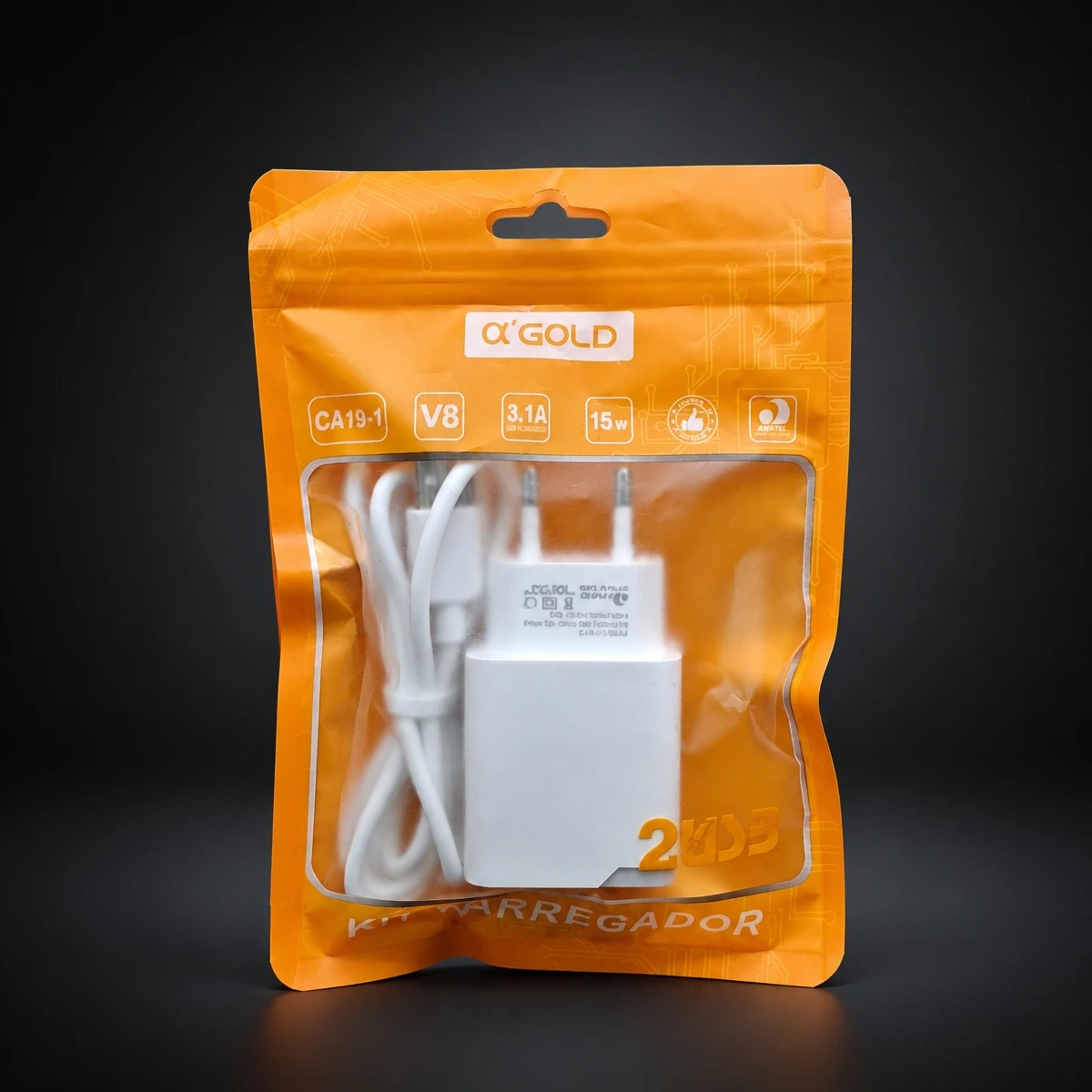 Kit Carregador Alpha Gold 15W USB-C