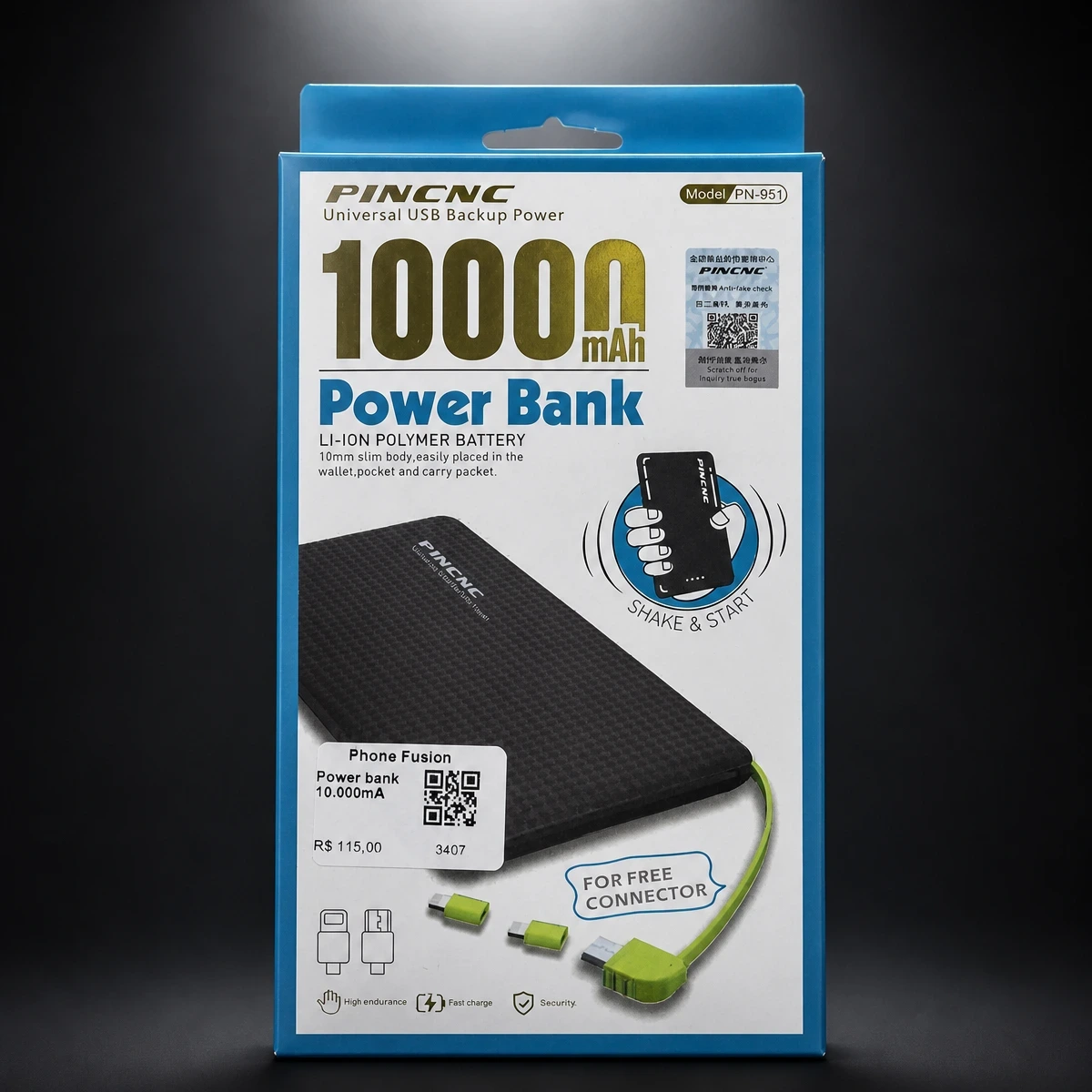 Power Bank PinCNC 10000mAh