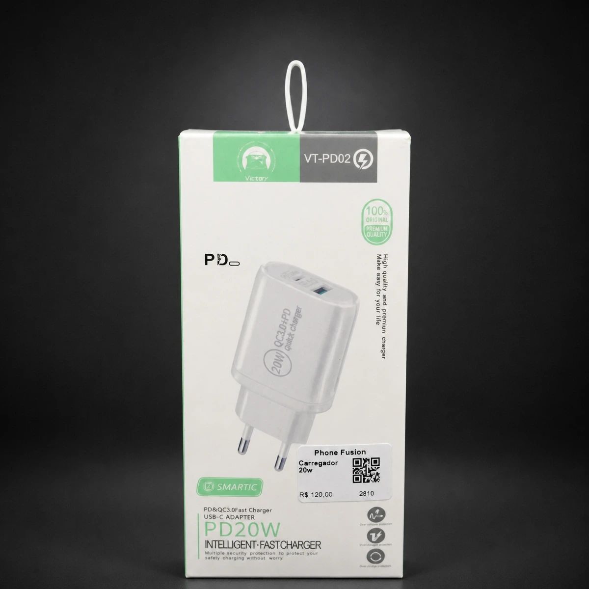 Carregador USB-C PD 20W Vortex VT-PD02